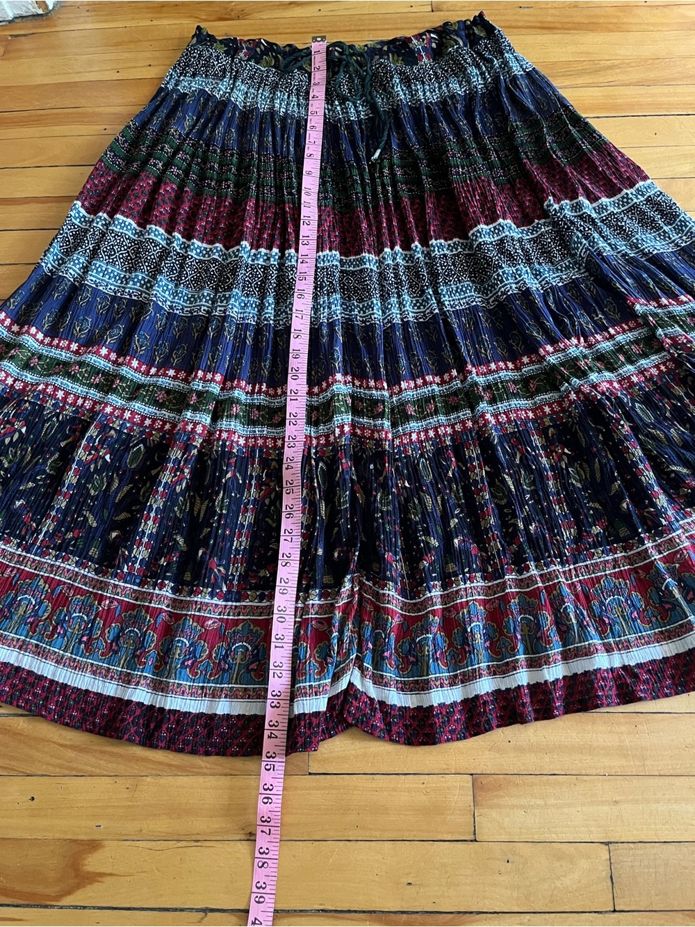 90s/Y2K Vintage Bohemian Print Full and Flowy Maxi Peasant Skirt M/L Whimsigoth - Picture 6 of 9